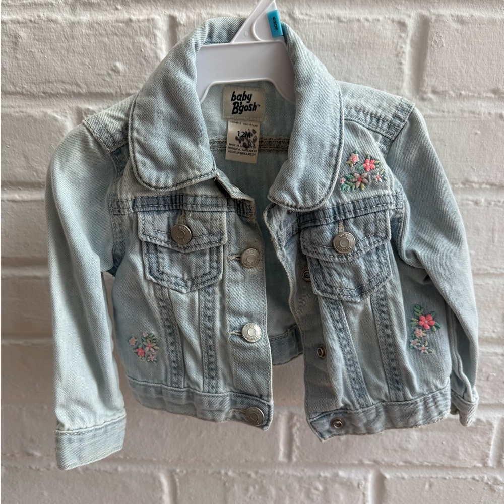 OshKosh B'gosh Light Blue Jean Jacket with Floral Embroidery